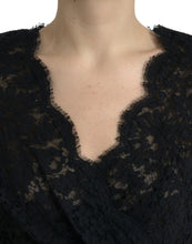 Load image into Gallery viewer, Dolce &amp; Gabbana Black Bodycon Lace Cotton Sheath Mini Dress
