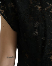 Load image into Gallery viewer, Dolce &amp; Gabbana Black Floral Lace Cotton A-line Mini Dress

