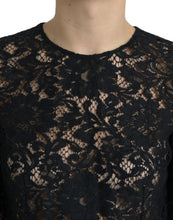 Load image into Gallery viewer, Dolce &amp; Gabbana Black Floral Lace Viscose Sheath Midi Dress
