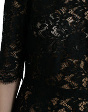 Load image into Gallery viewer, Dolce &amp; Gabbana Black Floral Lace Viscose Sheath Midi Dress
