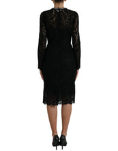 Load image into Gallery viewer, Dolce &amp; Gabbana Black Lace Crystal Embellished Sheath Dress
