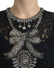 Load image into Gallery viewer, Dolce &amp; Gabbana Black Lace Crystal Embellished Sheath Dress
