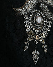 Load image into Gallery viewer, Dolce &amp; Gabbana Black Lace Crystal Embellished Sheath Dress
