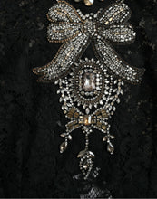 Load image into Gallery viewer, Dolce &amp; Gabbana Black Lace Crystal Embellished Sheath Dress
