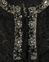 Load image into Gallery viewer, Dolce &amp; Gabbana Black Lace Crystal Embellished Shift Dress
