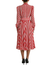 Load image into Gallery viewer, Dolce &amp; Gabbana White Red Silk A-Line Shift Gown Maxi Dress
