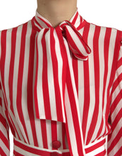 Load image into Gallery viewer, Dolce &amp; Gabbana White Red Silk A-Line Shift Gown Maxi Dress
