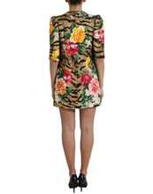 Load image into Gallery viewer, Dolce &amp; Gabbana Multicolor Tiger Floral Print Shift Mini Dress
