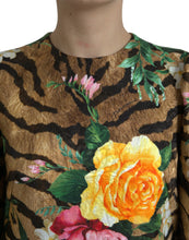 Load image into Gallery viewer, Dolce &amp; Gabbana Multicolor Tiger Floral Print Shift Mini Dress
