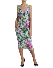 Load image into Gallery viewer, Dolce &amp; Gabbana Multicolor Floral V-neck Sheath Midi Dress
