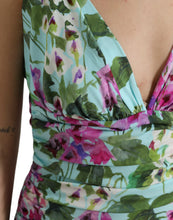 Load image into Gallery viewer, Dolce &amp; Gabbana Multicolor Floral V-neck Sheath Midi Dress
