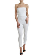 Load image into Gallery viewer, Dolce &amp; Gabbana White Nylon Strapless Bodycon Jumpsuit Dress
