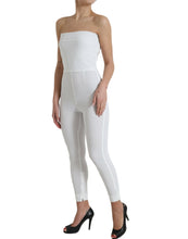Load image into Gallery viewer, Dolce &amp; Gabbana White Nylon Strapless Bodycon Jumpsuit Dress
