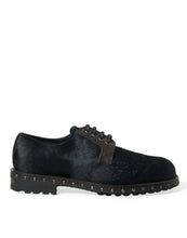 Load image into Gallery viewer, Dolce &amp; Gabbana Black Stable Fur Derby SAN PIETRO Dress Shoes
