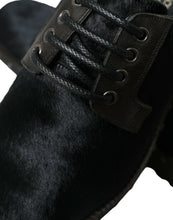 Load image into Gallery viewer, Dolce &amp; Gabbana Black Stable Fur Derby SAN PIETRO Dress Shoes

