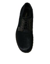 Load image into Gallery viewer, Dolce &amp; Gabbana Black Stable Fur Derby SAN PIETRO Dress Shoes
