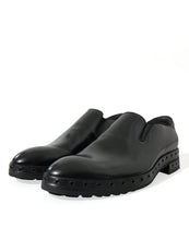Load image into Gallery viewer, Dolce &amp; Gabbana Black Leather Studded Loafers Dress Shoes
