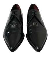 Load image into Gallery viewer, Dolce &amp; Gabbana Black Leather Lace Up Formal Derby Dress Shoes
