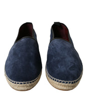 Load image into Gallery viewer, Dolce &amp; Gabbana Blue Leather Suede Slip On Espadrille Shoes
