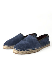 Load image into Gallery viewer, Dolce &amp; Gabbana Blue Leather Suede Slip On Espadrille Shoes
