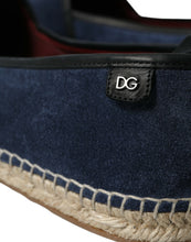Load image into Gallery viewer, Dolce &amp; Gabbana Blue Leather Suede Slip On Espadrille Shoes
