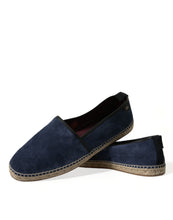 Load image into Gallery viewer, Dolce &amp; Gabbana Blue Leather Suede Slip On Espadrille Shoes
