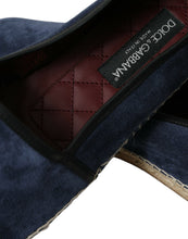Load image into Gallery viewer, Dolce &amp; Gabbana Blue Leather Suede Slip On Espadrille Shoes
