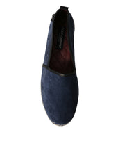 Load image into Gallery viewer, Dolce &amp; Gabbana Blue Leather Suede Slip On Espadrille Shoes
