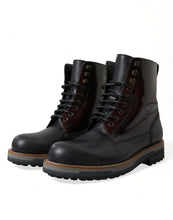 Load image into Gallery viewer, Dolce &amp; Gabbana Black Leather Military Combat Boots Shoes
