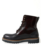 Load image into Gallery viewer, Dolce &amp; Gabbana Black Leather Military Combat Boots Shoes
