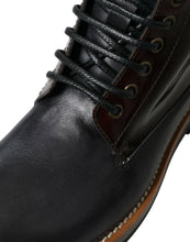 Load image into Gallery viewer, Dolce &amp; Gabbana Black Leather Military Combat Boots Shoes
