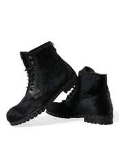 Load image into Gallery viewer, Dolce &amp; Gabbana Black Pony Style Leather Mid Calf Boots Shoes
