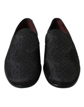 Load image into Gallery viewer, Dolce &amp; Gabbana Black Brocade Men Slip On Loafer Dress Shoes
