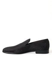 Load image into Gallery viewer, Dolce &amp; Gabbana Black Brocade Men Slip On Loafer Dress Shoes
