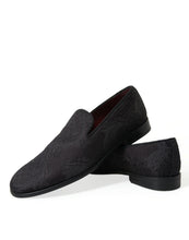 Load image into Gallery viewer, Dolce &amp; Gabbana Black Brocade Men Slip On Loafer Dress Shoes
