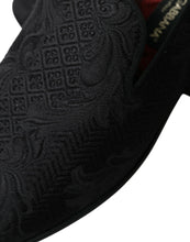 Load image into Gallery viewer, Dolce &amp; Gabbana Black Brocade Men Slip On Loafer Dress Shoes
