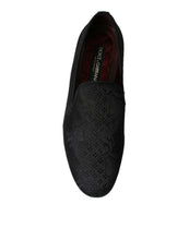 Load image into Gallery viewer, Dolce &amp; Gabbana Black Brocade Men Slip On Loafer Dress Shoes
