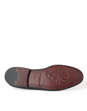 Load image into Gallery viewer, Dolce &amp; Gabbana Black Leather Logo Embroidery Loafers Dress Shoes
