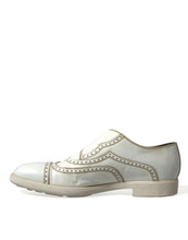 Load image into Gallery viewer, Dolce &amp; Gabbana White Leather Strap Men Derby Dress Shoes
