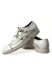 Load image into Gallery viewer, Dolce &amp; Gabbana White Leather Strap Men Derby Dress Shoes
