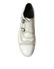 Load image into Gallery viewer, Dolce &amp; Gabbana White Leather Strap Men Derby Dress Shoes
