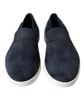 Load image into Gallery viewer, Dolce &amp; Gabbana Blue Suede Caiman Loafers Saint Tropez Shoes
