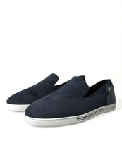 Load image into Gallery viewer, Dolce &amp; Gabbana Blue Suede Caiman Loafers Saint Tropez Shoes
