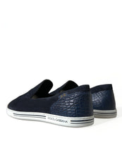 Load image into Gallery viewer, Dolce &amp; Gabbana Blue Suede Caiman Loafers Saint Tropez Shoes
