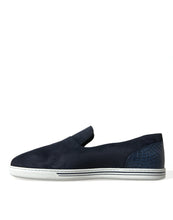 Load image into Gallery viewer, Dolce &amp; Gabbana Blue Suede Caiman Loafers Saint Tropez Shoes
