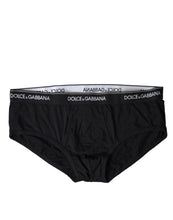 Load image into Gallery viewer, Dolce &amp; Gabbana Black Cotton Stretch Slip Brando Brief Underwear
