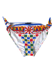 Load image into Gallery viewer, Dolce &amp; Gabbana Multicolor Carretto Print Bikini Bottom
