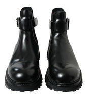 Load image into Gallery viewer, Dolce &amp; Gabbana Black Chelsea Belted DG Logo Boots Shoes
