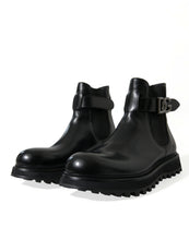 Load image into Gallery viewer, Dolce &amp; Gabbana Black Chelsea Belted DG Logo Boots Shoes
