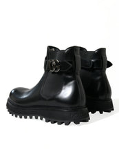 Load image into Gallery viewer, Dolce &amp; Gabbana Black Chelsea Belted DG Logo Boots Shoes
